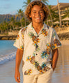 Maui Pineapples Boys Aloha Shirt Cream