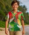 Island Cruser Boy's Rayon Hawaiian Shirt Red