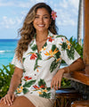 Women Birds of Paradise Camp Shirt White Women Shirts