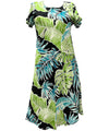 Cap Sleeves Palms Three-Quarter Length Hawaiian Dress