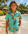 Ceres Boys Rayon Aloha Shirt Green