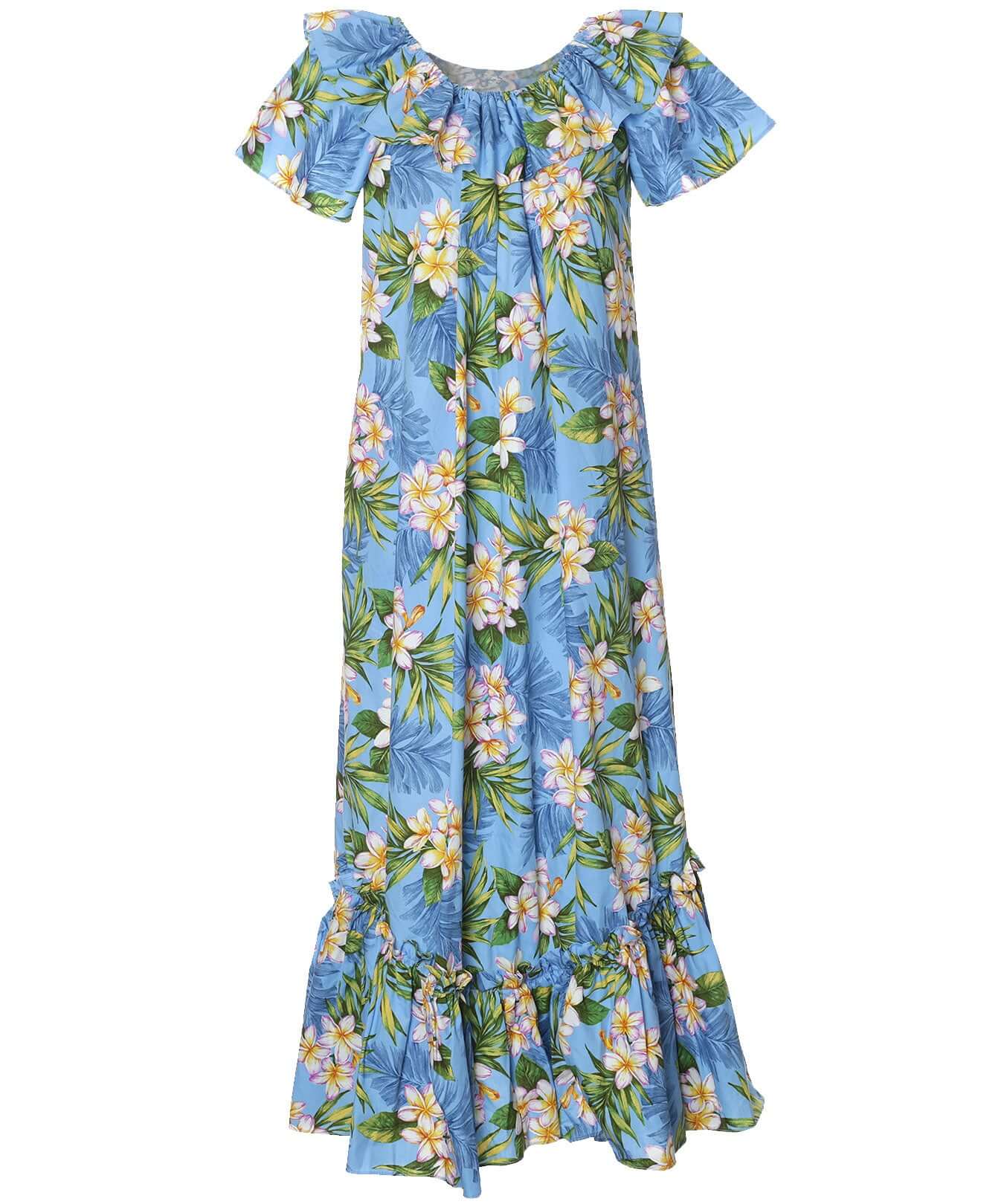 Cotton Relax Fit Long Muumuu Dress | Aloha Shirts Club Aqua / S Cotton Relax Fit Long Muumuu Dress | Aloha Shirts Club Aqua / S
