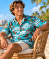Deep Dive Ocean Aloha Shirt Aqua