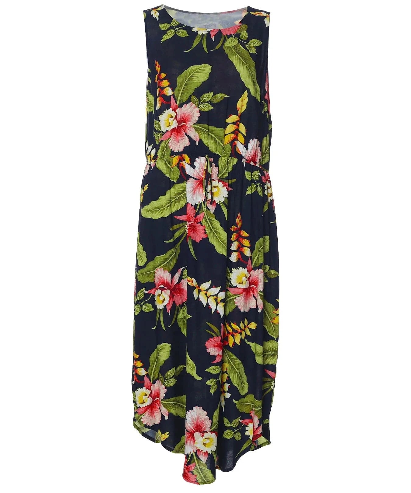 Rayon Pullover Sleeveless Elegant Tropical Dress