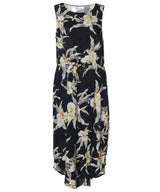 Easy pullover style Orchids Hawaiian Dress