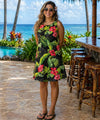 Sleeveless Short Tank Top Floral Hawaiian Dress Black Short Tank Tap Dress