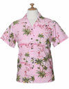 Flamingo Ohana Women Camp Aloha Shirt
