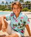 Flamingo Boys Aloha Shirt Blue
