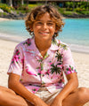 Flamingo Boys Aloha Shirt Pink