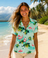 Flamingos Women Aloha Fitted Blouse Sage