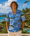 Fleet of the Pacific Men's Aloha Shirt Navy
