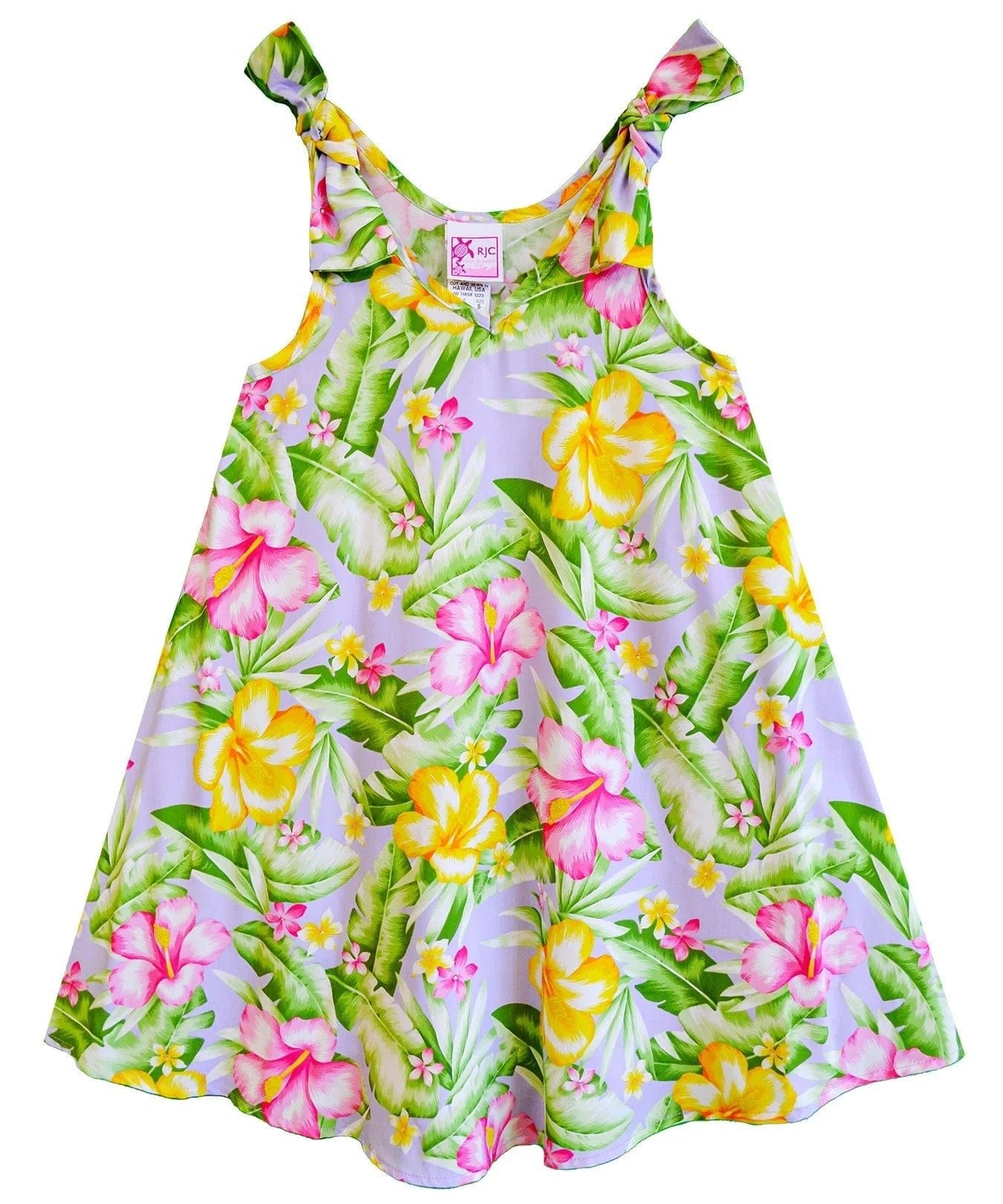 Girls V-Neck Flared Rayon Tank Dress Purple