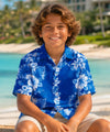 Haiku Cotton Boys Aloha Shirt Royal Blue