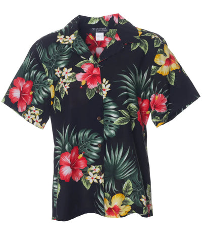 Short Sleeves Floral Hibiscus Women Hawaiian Shirt | Aloha Shirts Club