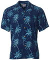 Open Collar Palm Short Sleeves Rayon Shirt