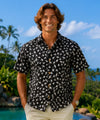 Magnum Bamboo Men's Hawaiian Aloha Shirt Black Men's Rayon Shirts