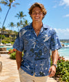 Hawaii Islands Men's Casual Aloha Shirt Denim