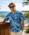 Lanai Pineapple Rayon Aloha Shirt Blue Men's Rayon Shirts