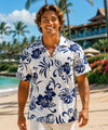 Resort Tropical Men's Aloha Shirt Navy