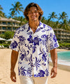 Resort Tropical Men's Aloha Shirt Purple