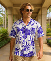 Resort Tropical Men's Aloha Shirt Purple