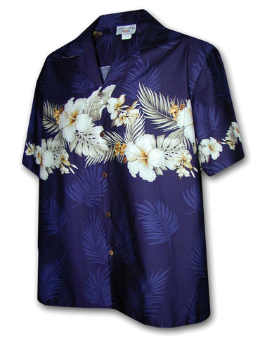 Hibiscus Border Cotton Aloha Shirt | Aloha Shirts Club