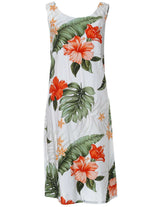 Hibiscus Knee Length Bias Sleeveless Dress