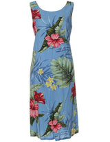 Hibiscus Knee Length Bias Sleeveless Dress