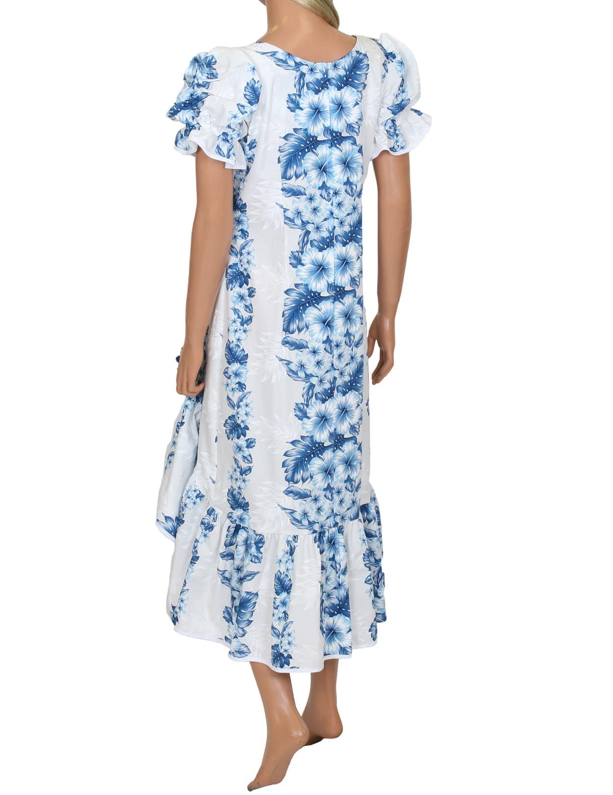  pacific girls 924 Hibiscus Knee Length Ruffle Muumuu Dress | Aloha Shirts Club