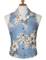 Hibiscus Sleeveless Cotton Women Shirt
