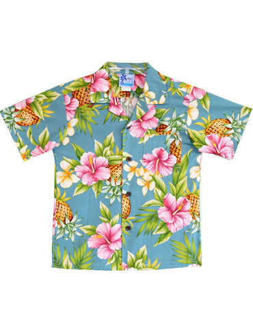 Hibiscus Valley Cotton Boys Aloha Shirt | Aloha Shirts Club
