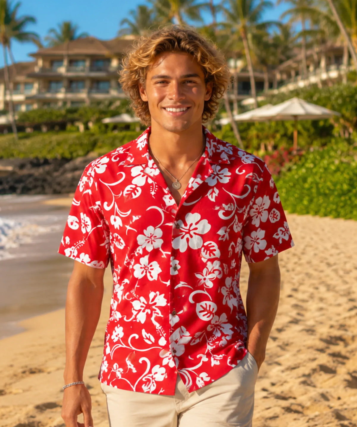 Hibiscus Men's Cotton Aloha Shirt | Aloha Shirts Club