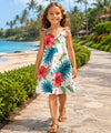 Hibiscus Girls Rayon V-Neck Tank Dress White