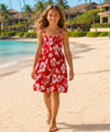 Hibiscus Girls Spaghetti Tube Top Smock Dress Red