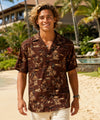 Holo Holo Rayon Resort Men's Aloha Shirt Brown