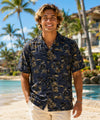 Holo Holo Rayon Resort Men's Aloha Shirt Charcoal