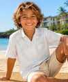Honolulu Boys White Hawaiian Shirt White