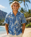 Iao Relax Fit Men's Aloha Shirt Blue