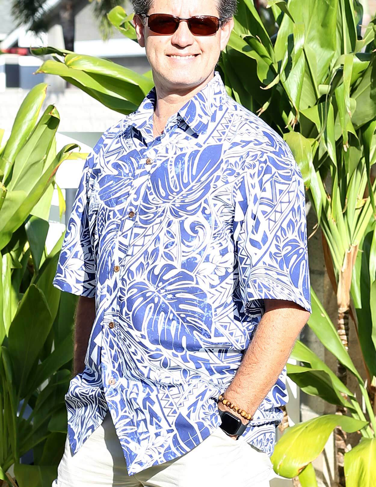 Island Tribal Button Up Aloha Dress Shirt Aloha Shirts Club