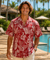 Men's Island Pineapples Hawaiian Shirt Red