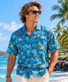 Island Sea Turtles Turquoise Cotton Poplin Men's Shirt