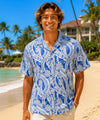 Ivy League Collar Button Up Men's Aloha Shirt Navy