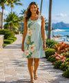 Kaia Hawaiian Sleeveless Knee Length Dress Green