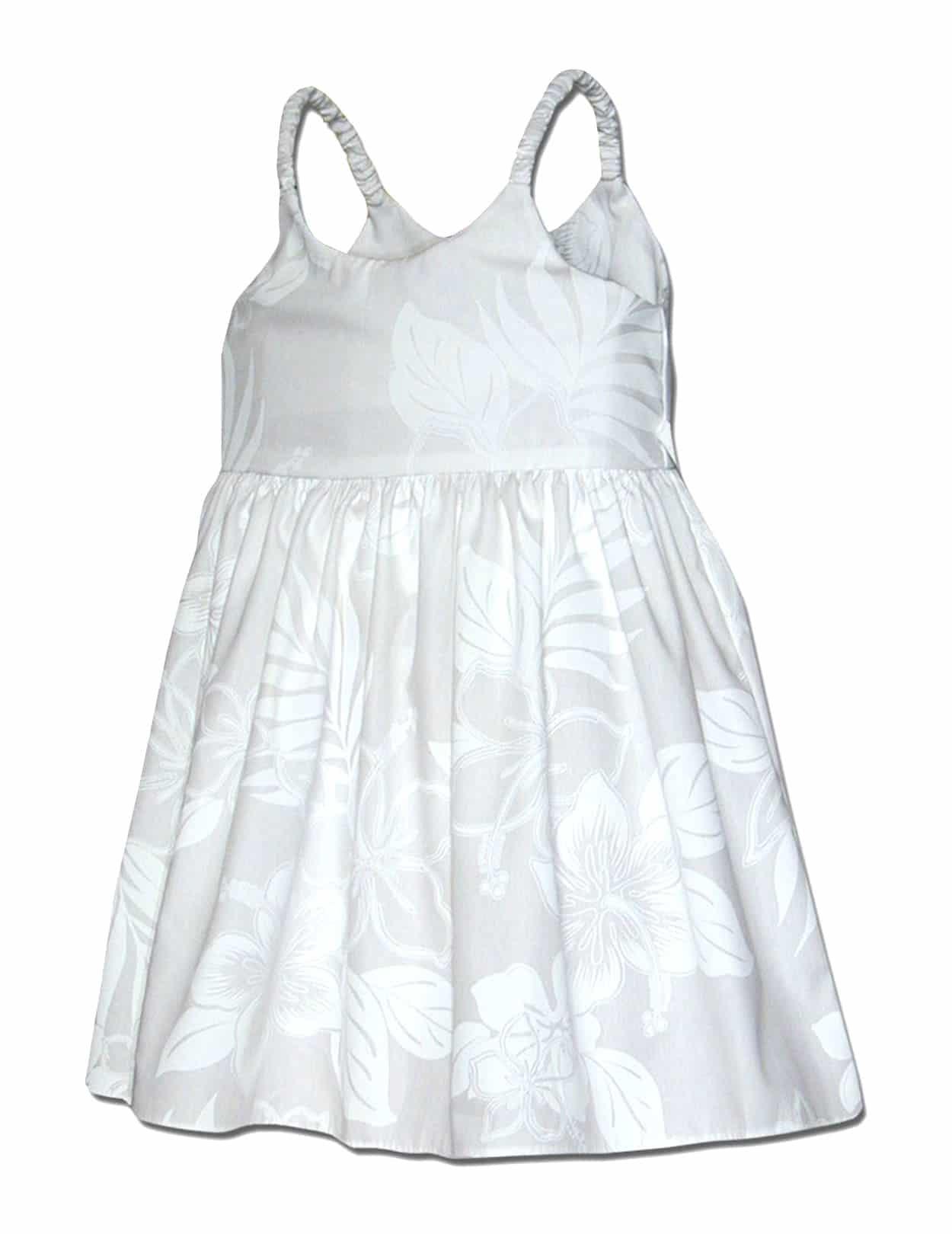 Kaipo Girls White Hawaiian Sundress