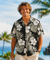 Kauai Short Sleeves Mens Cotton Aloha Shirt Black