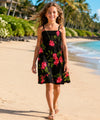 Keilani Smock Top Girls Black Hawaiian Dress