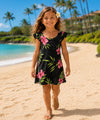 Keilani Rayon Flower Girls Aloha Dress Black