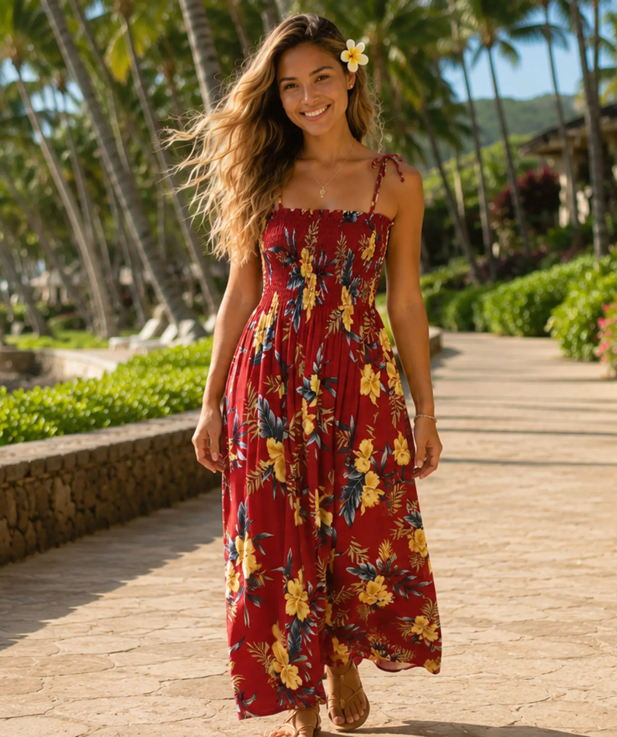 hawaiian print dress Keilani Long Maxi Smock Discover the Pineapple Navy Yours Women's Plus Size Color:Default Holiday Outfitting
