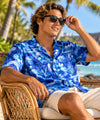 Kings Falls Cotton Poplin Men's Aloha Shirt Navy