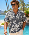 Kipahulu Hibiscus Men Hawaiian Aloha Shirt Gray